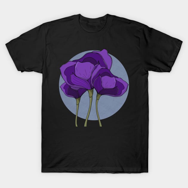Vibrant Purple Flowers Plant Art T-Shirt by WalkSimplyArt